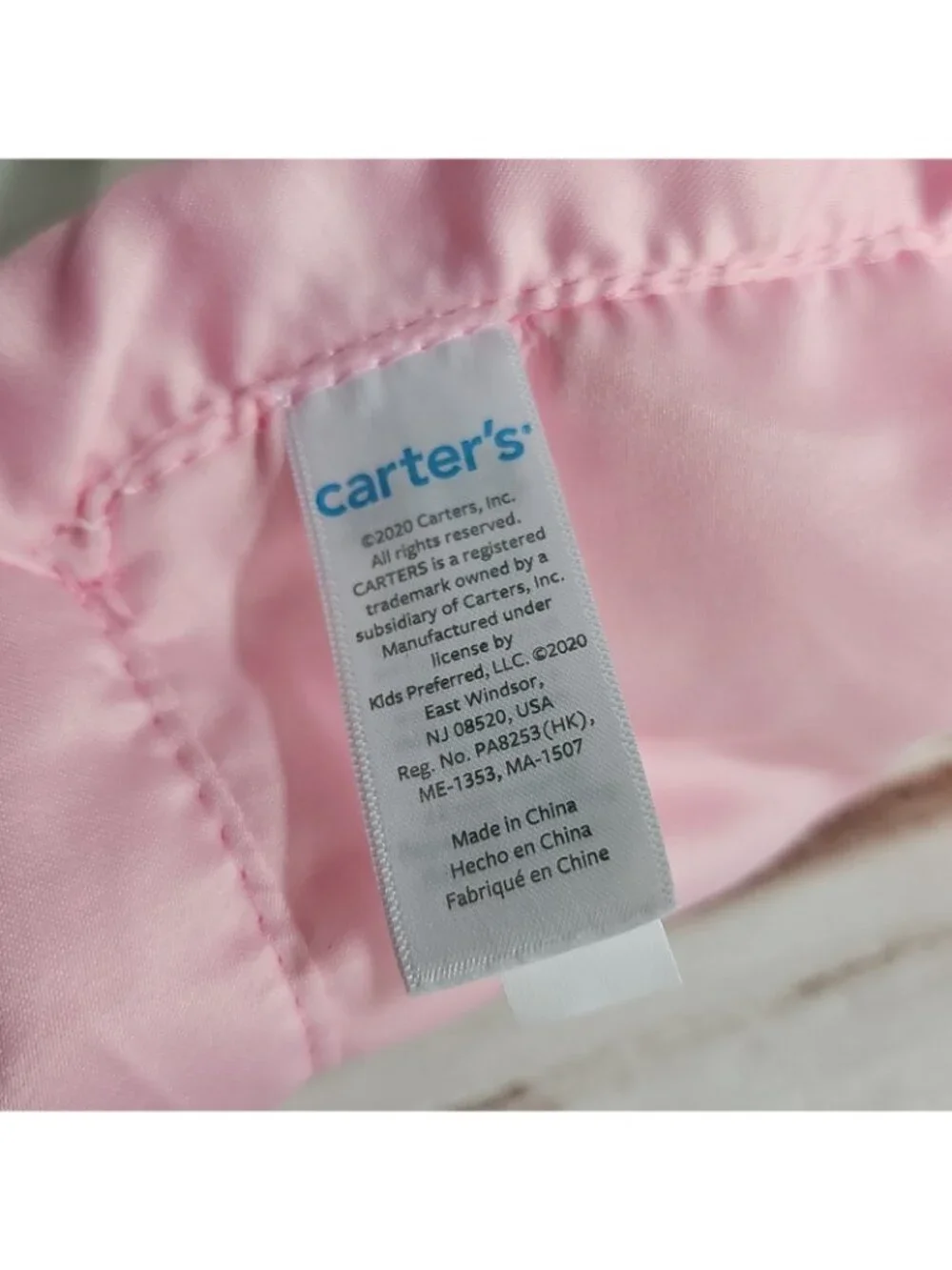 Carters White Unicorn Plush Pink Satin Trim Security Blanket Lovey Gold Horn